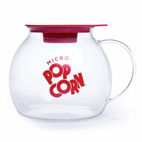 Ecolution Kitchen Extras Micro-Pop Glass Popcorn Popper - Red Perspective: front