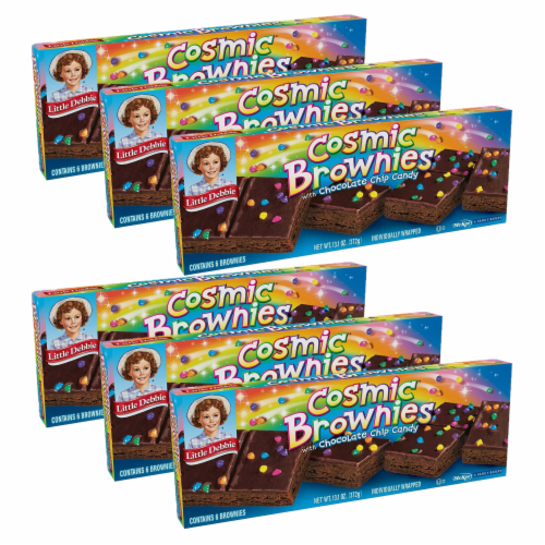 Cosmic Brownies, 6 Boxes, 36 Individually Wrapped Brownies With a Candy Coating Perspective: front