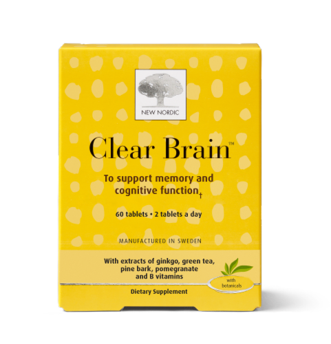 New Nordic Clear Brain Supplement Tablets Perspective: front