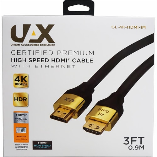 UAX GL4KHDMI1M 3 ft. 4K HDMI Cable, 1 - Fry's Food Stores