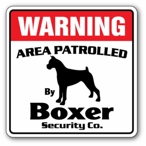 SignMission 12 x 8 in. Boxer Security Decal Area Patrolled Pet Guard