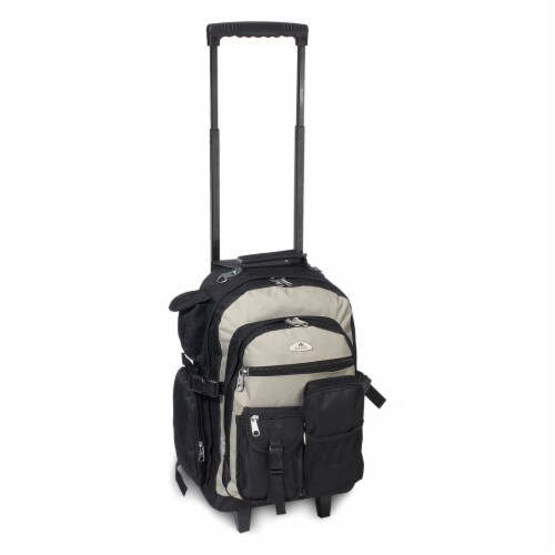 Everest Deluxe Wheeled Backpack - Khaki/Black Perspective: front