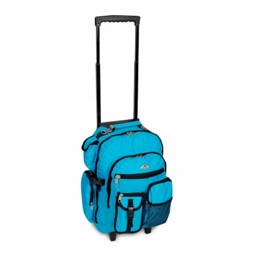 Everest Deluxe Wheeled Backpack - Turquoise Perspective: front