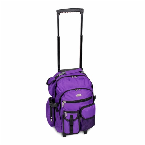 Everest Deluxe Wheeled Backpack - Dark Purple Perspective: front