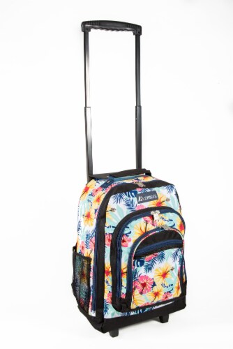 Everest Tropical Pattern Medium Wheeled Backpack Perspective: front