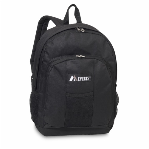 Everest Backpack with Front and Side Pockets - Black Perspective: front