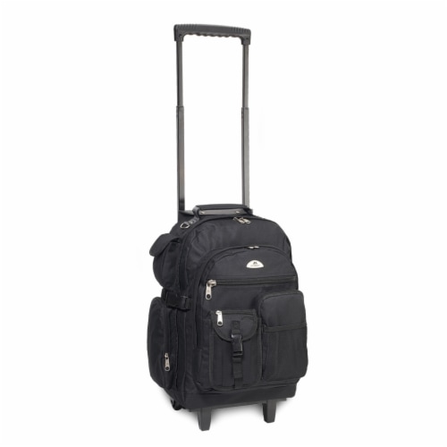 Everest Deluxe Wheeled Backpack - Black Perspective: front