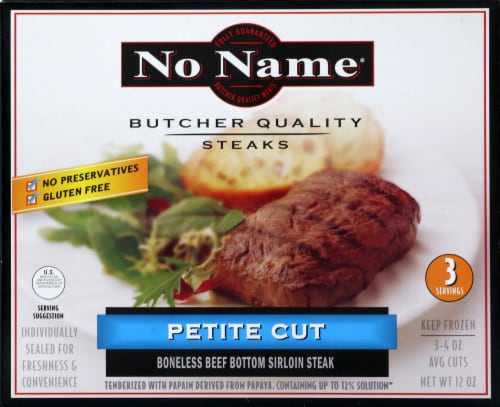 No Name® Petite Cut Bonless Beef Bottom Sirloin Steaks Perspective: front