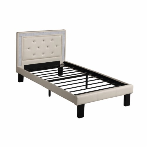 Twin leather store bed frame