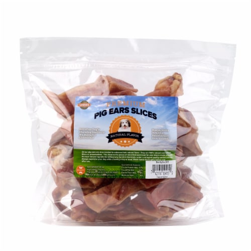 Lennox Pig Ears Slices Dog Treats Perspective: front