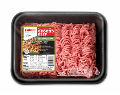 Catelli 93/7 Grass Fed Ground Beef Perspective: front