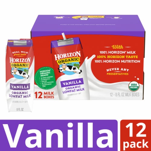 Horizon Organic 1% Lowfat Vanilla Milk Perspective: front