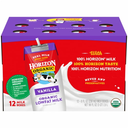 Horizon Organic Lowfat Vanilla Milk Perspective: front