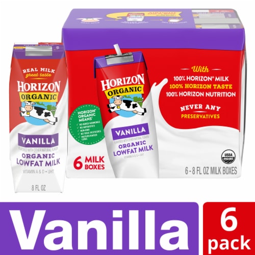 Horizon Organic® 1% Vanilla Lowfat Milk Box Pack Perspective: front
