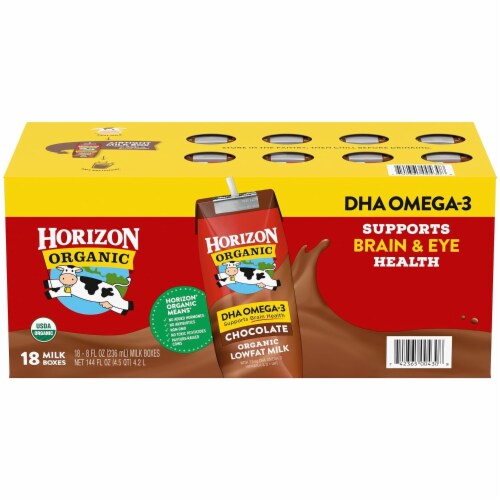 Horizon Organic BEVERAGE,CHOCOLAT,MILK,18 430 Perspective: front