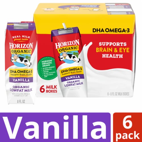 Horizon Organic® DHA Omega-3 Vanilla Lowfat Milk Perspective: front