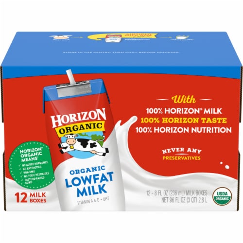 Horizon® Organic Lowfat Milk Boxes Perspective: front