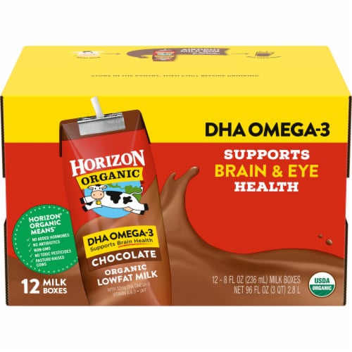 Horizon Organic Shelf-Stable 1% Low Fat Milk Boxes with DHA Omega-3, Chocolate