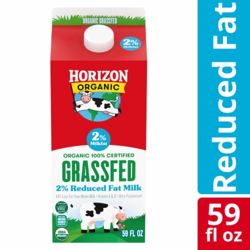 Horizon Organic Grassfed 2% Reduced Fat Milk Perspective: front