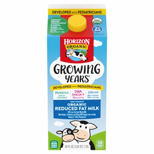 Horizon Organic Growing Years 2% Reduced Fat Milk Perspective: front