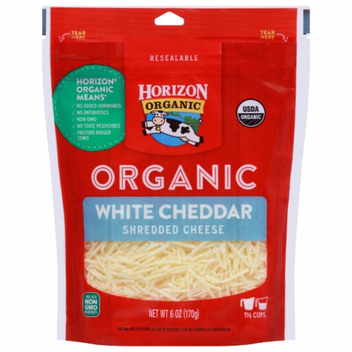 Horizon Organic® White Cheddar Shredded Cheese Perspective: front