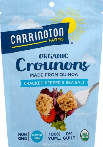 Carrington Farms Organic Cracked Pepper & Sea Salt Quinoa Crounons Perspective: front