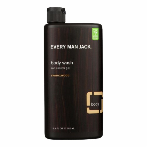 Every Man Jack Body Wash Sandalwood - Case of 16.9 - 16.9 fl oz. Perspective: front