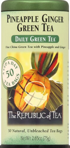 The Republic of Tea® Pineapple Ginger Green Tea Bags Perspective: front