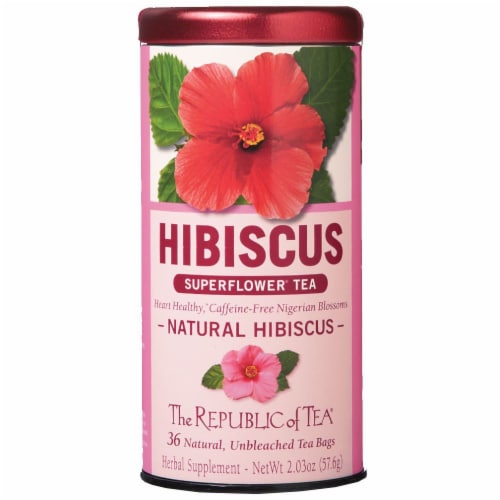 The Republic of Tea® Natural Hibiscus Superflower® Tea Perspective: front