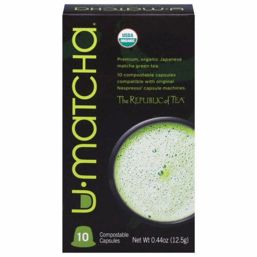 The Republic of Tea UMatcha® Green Tea Compostable Capsules Perspective: front