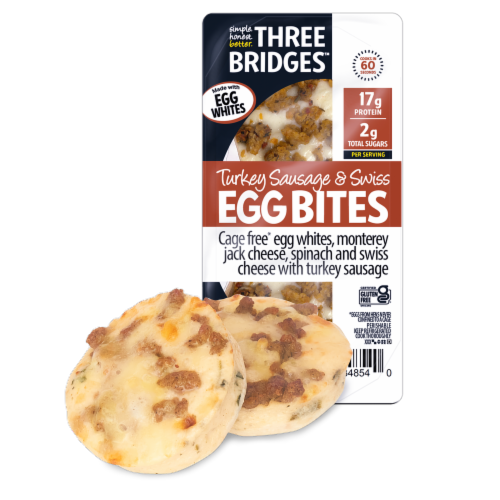 Three Bridges™ Turkey Sausage & Swiss Egg White Bites Perspective: front