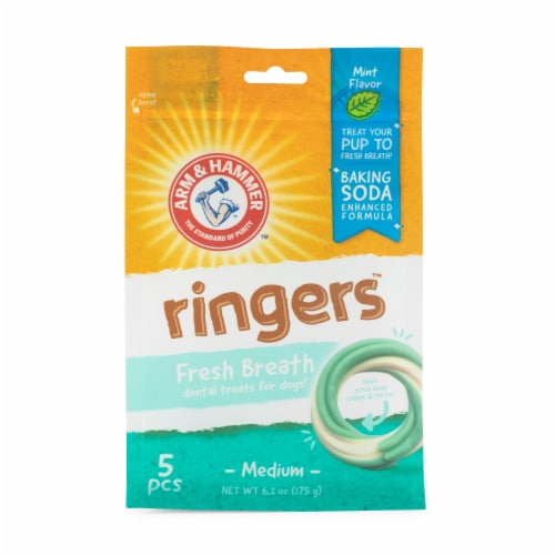 Arm & Hammer Mint Flavor Ringers Dental Treats for Dogs Perspective: front