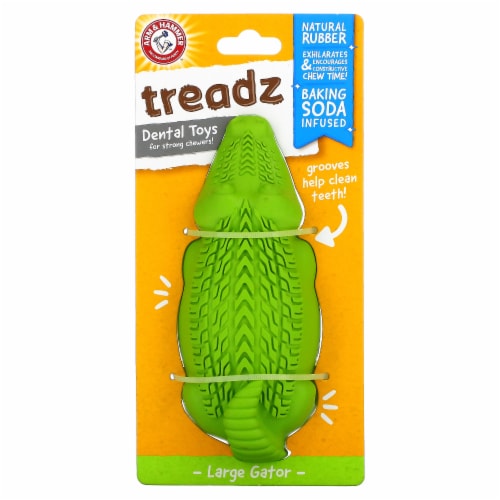 Arm & Hammer Treadz Large Gator Dental Dog Toy Perspective: front