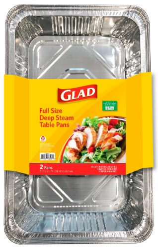 Glad Full Sized Deep Steam Table Pans Perspective: front