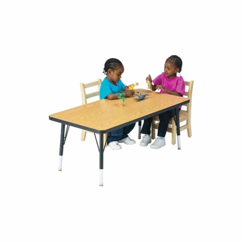 30 in. W x 72 in. D x 11 in. - 15 in. H. - Gray Jonti-Craft Ridgeline Kydz Rectangular Activity Table 