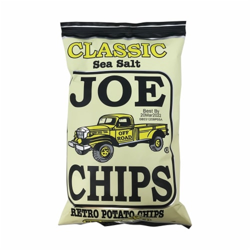 Joe Chips Classic Sea Salt Retro Potato Chips Perspective: front
