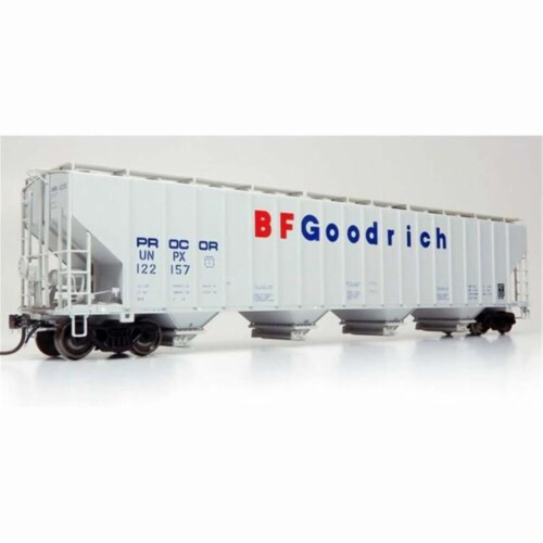 Rapido RAP157004 HO Scale UNPX Procor with BF Goodrich 5820 Covered Hopper Model Train - Pack Perspective: front