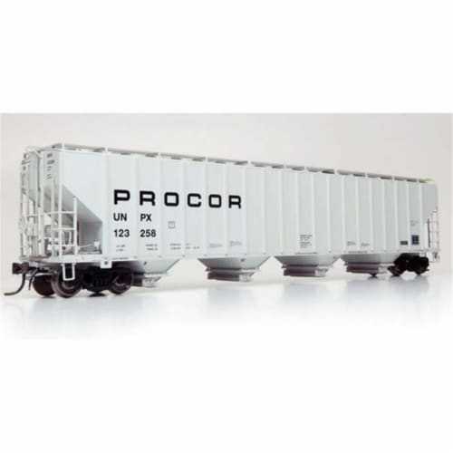 Rapido RAP157006 HO Scale UNPX Procor Mid Black Solid 5820 Covered Hoppers Model Train - Pack Perspective: front