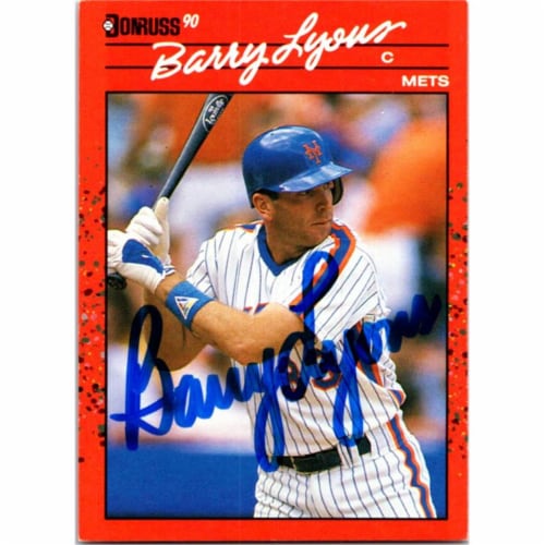 Autograph Warehouse 725206 Barry Lyons Autographed New York Mets 1990 Donruss No.526 Baseball Perspective: front