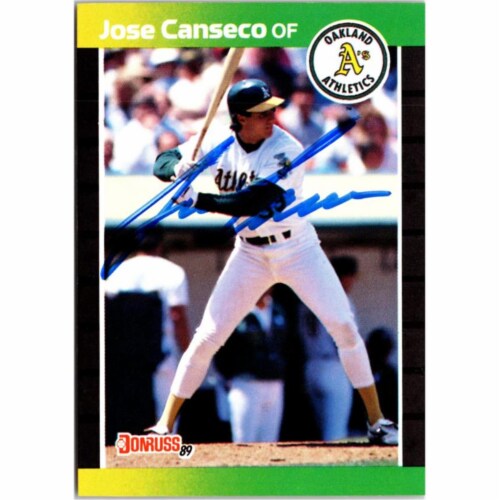 Autograph Warehouse 703120 Jose Canseco Signed Oakland Athletics 1989 Donruss No.91 Baseball, 1