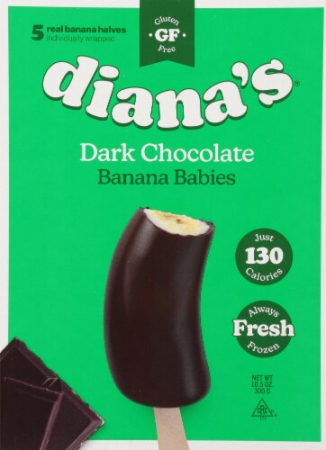 Diana's® Dark Chocolate Banana Frozen Banana Babies Perspective: front