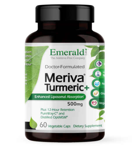 Emerald Labs™ Meriva® Turmeric+ Vegetable Caps 500mg Perspective: front