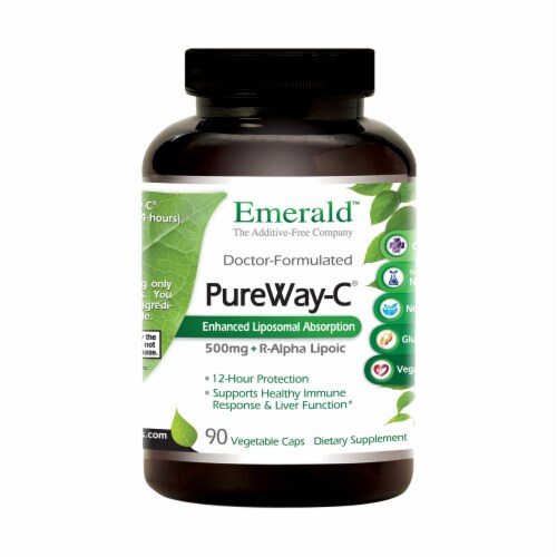 Emerald PureWay C + R-Alpha Lipoic Acid Vegetable Caps Perspective: front