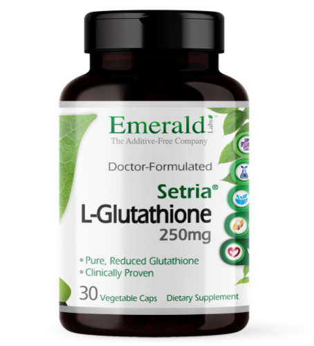 Emerald Labs™ Setria® L-Glutathione Supplement Capsules Perspective: front