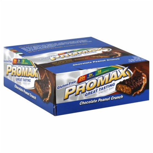 Promax Chocolate Peanut Crunch Energy Bars Perspective: front