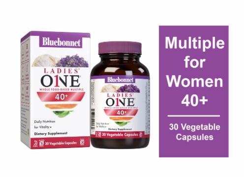 Bluebonnet® Ladies' One® Whole Food Based Multiple 40+ - Vegetable Capsules Perspective: front