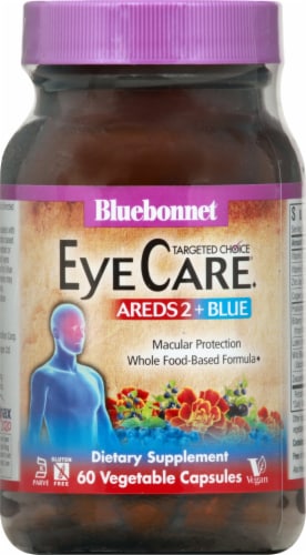 Bluebonnet Nutrition AREDS2 + Blue Macular Protection Dietary Supplement Vegetable Capsules Perspective: front