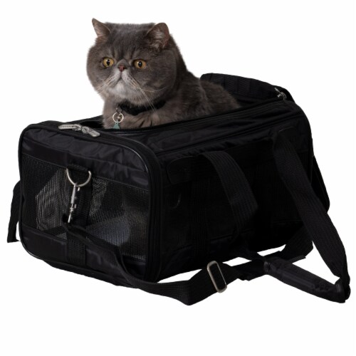 Quaker Pet Group-Deluxe Carrier- Black Medium, Medium - Harris Teeter