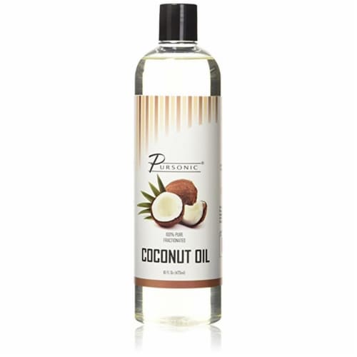 Pursonic CNO16 16 oz Pure Fractionated Coconut Oil - Non Greasy Perspective: front