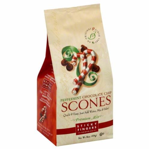 Sticky Fingers Peppermint Chocolate Chip Scones Mix Perspective: front